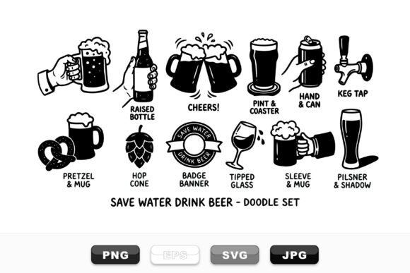 Retro Beer Doodle Clipart Set Review