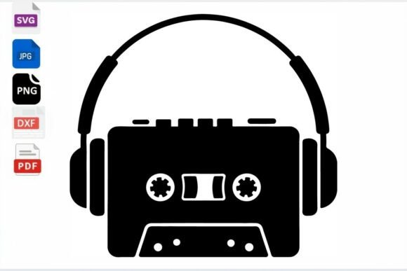 Retro Cassette Player with Headphones