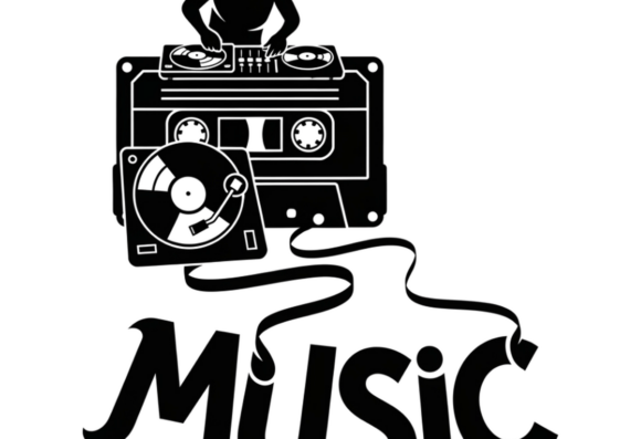 Retro DJ Turntable Cassette Tape Music