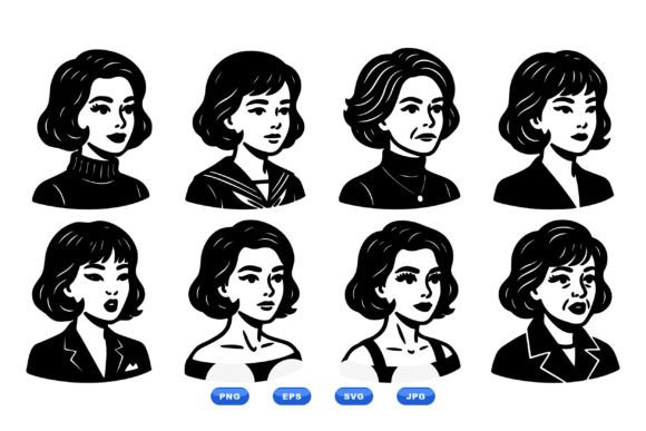 Retro Female Portrait Clipart Review