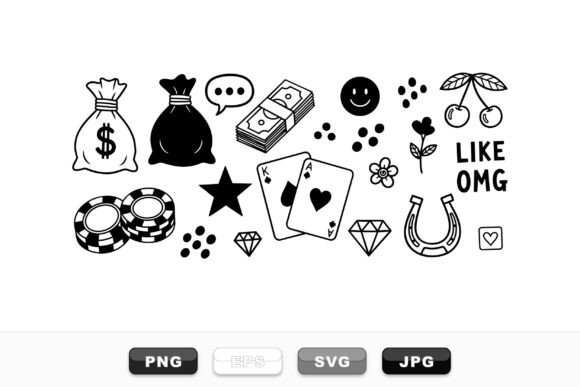 Retro Gambling Icon Clipart Set Review