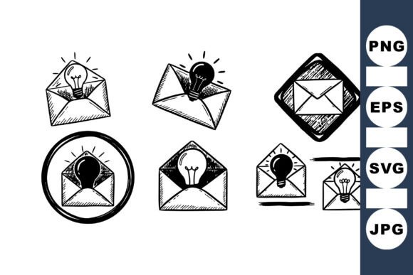 Retro Lightbulb Envelope Clipart Set Review