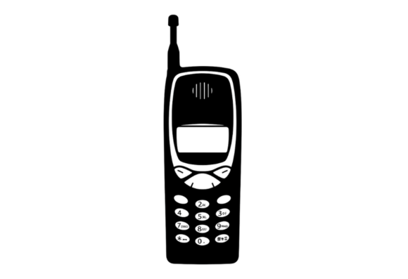 Retro Mobile Phone Silhouette Clipart Review