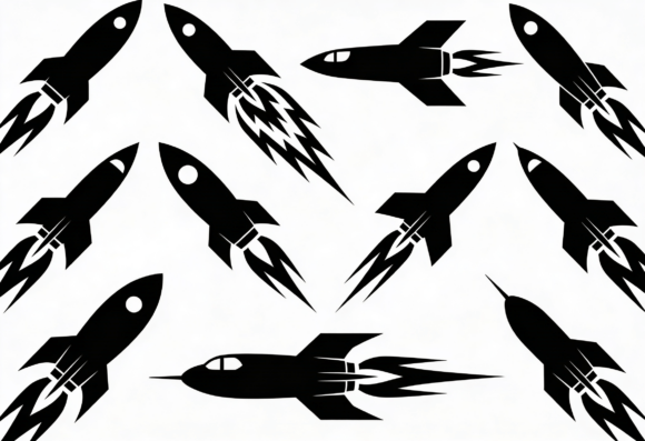Retro Rocket Ship Clipart Bundle Review
