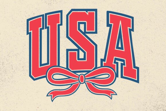 Retro USA Coquette Design 4th of July