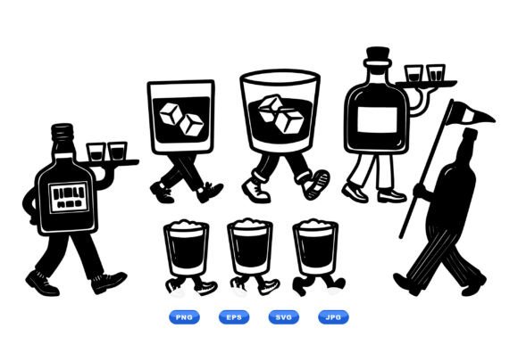 Walking Cocktail Character SVG Review